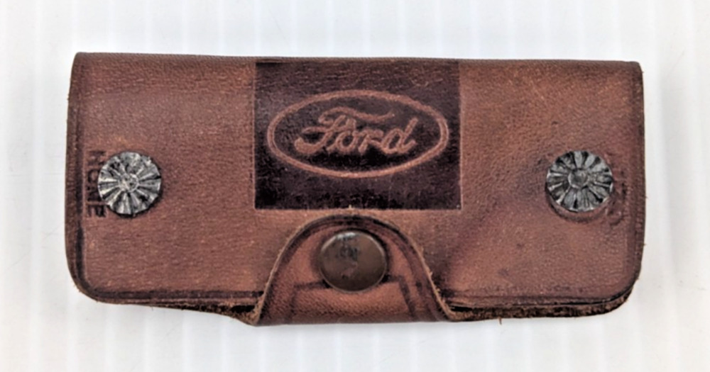 Ford Leather Advertising Key Holder Cayuga Motors Ithaca NY